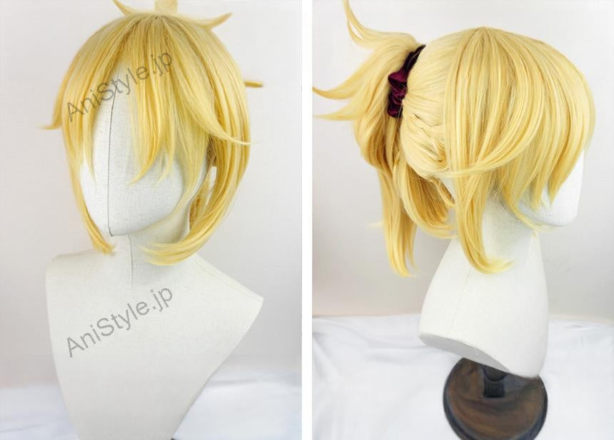 Fate Apocrypha 赤のセイバー モードレッド コスプレウィッグ ヘアバンド付き