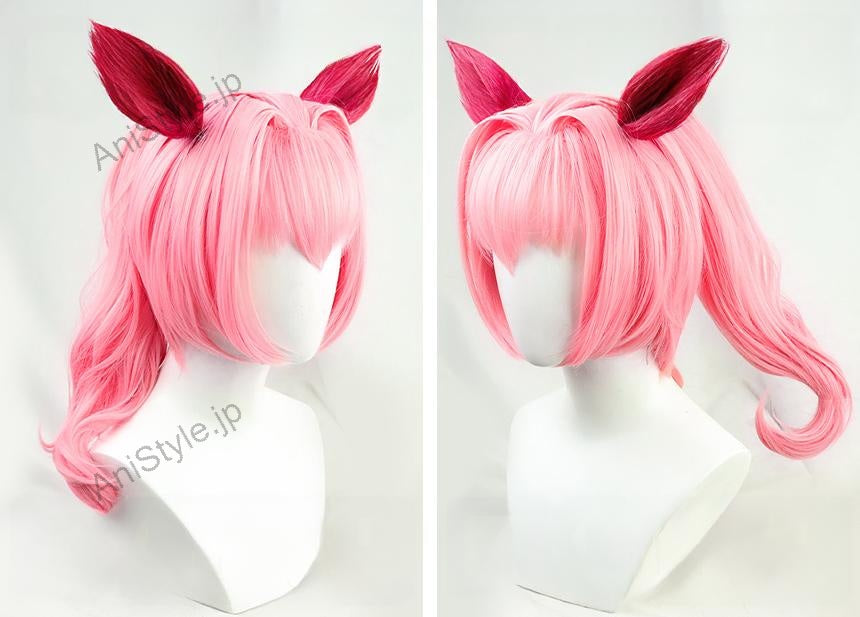 ウマ娘 プリティーダービー ハルウララ コスプレウィッグ 耳付き