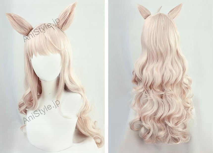 ウマ娘 プリティーダービー ビワハヤヒデ コスプレウィッグ 耳付き