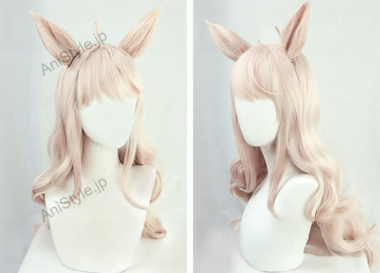 ウマ娘 プリティーダービー ビワハヤヒデ コスプレウィッグ 耳付き