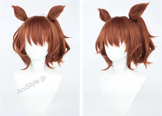 ウマ娘プリティーダービー アストンマーチャン コスプレウィッグ 耳付き