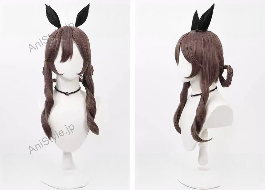 ウマ娘プリティーダービー ジェンティルドンナ コスプレウィッグ 耳付き