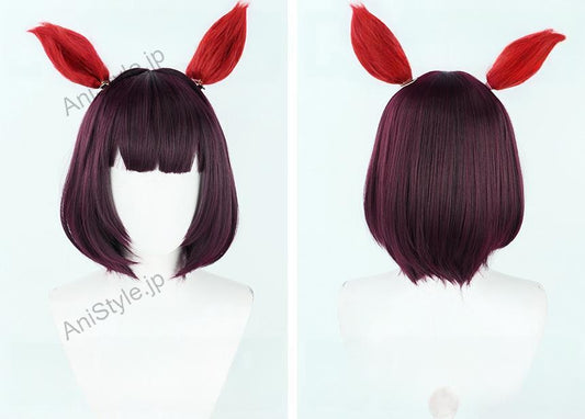 ウマ娘プリティーダービー ニシノフラワー コスプレウィッグ 耳付き