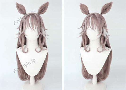ウマ娘プリティーダービー ワンダーアキュート コスプレウィッグ 耳付き