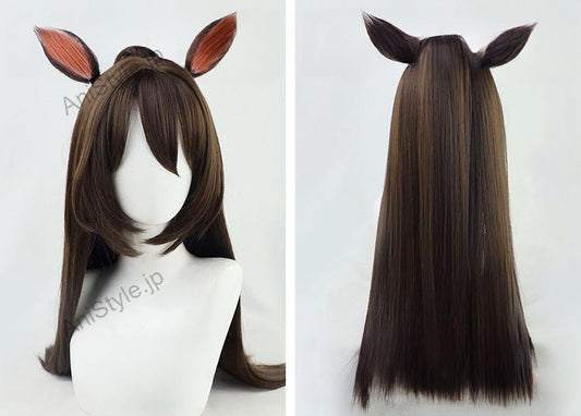 ウマ娘 プリティーダービー エルコンドルパサー コスプレウィッグ 耳付き
