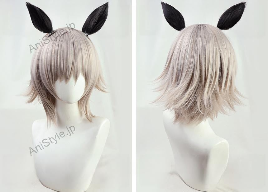ウマ娘 プリティーダービー カレンチャン コスプレウィッグ 耳付き