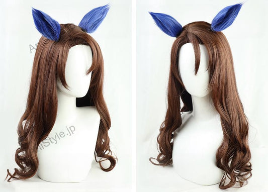 ウマ娘 プリティーダービー キングヘイロー コスプレウィッグ 耳付き