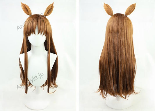 ウマ娘 プリティーダービー グラスワンダー コスプレウィッグ 耳付き