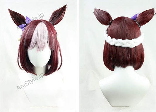 ウマ娘 プリティーダービー スペシャルウィーク コスプレウィッグ 耳付き