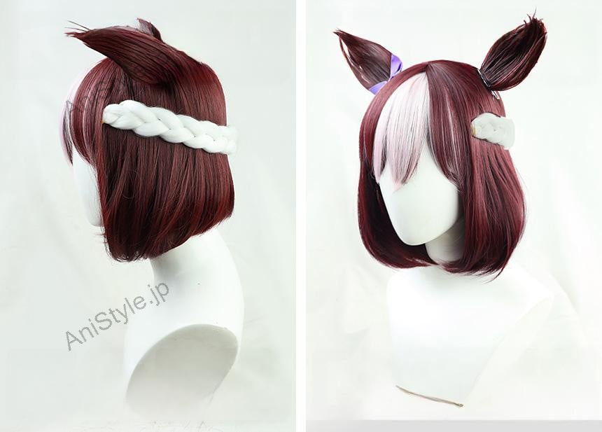 ウマ娘 プリティーダービー スペシャルウィーク コスプレウィッグ 耳付き