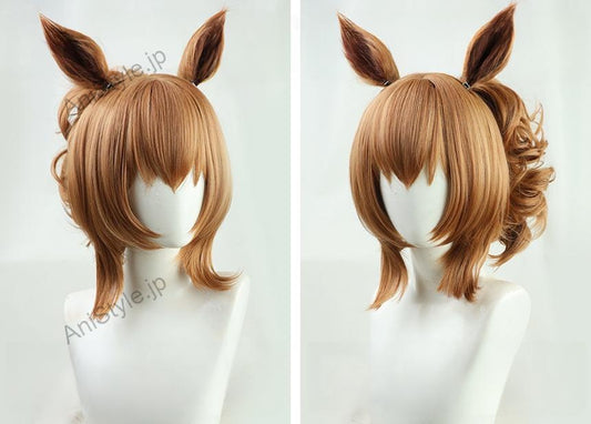 ウマ娘 プリティーダービー タイキシャトル コスプレウィッグ 耳付き