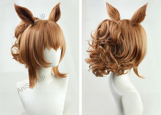ウマ娘 プリティーダービー タイキシャトル コスプレウィッグ 耳付き
