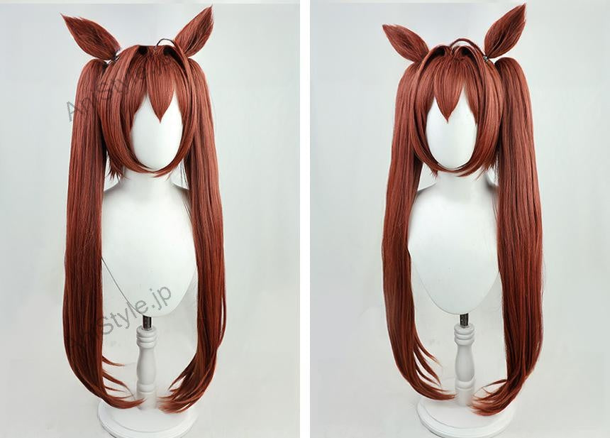 ウマ娘 プリティーダービー ダイワスカーレット コスプレウィッグ 耳付き