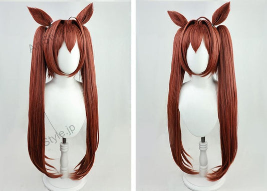 ウマ娘 プリティーダービー ダイワスカーレット コスプレウィッグ 耳付き