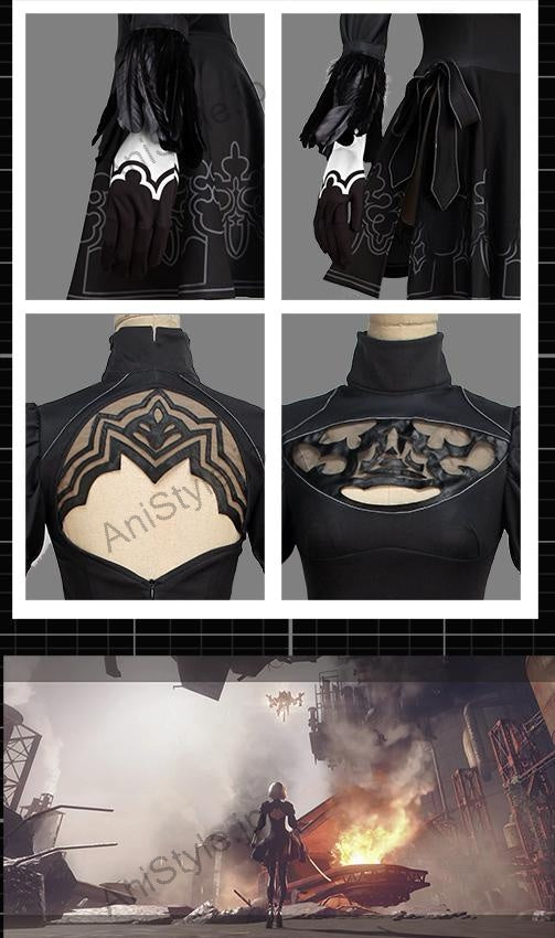 NieR:Automata ニーア オートマタ 2B(ヨルハ二号B型) コスプレ衣装 修正版